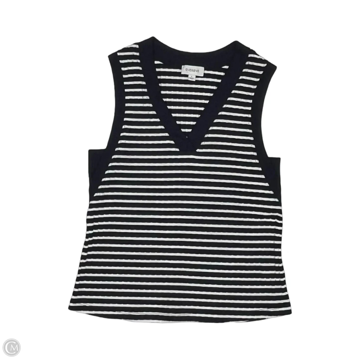 Top Sleeveless By Evereve In Blue & White, Size: L
