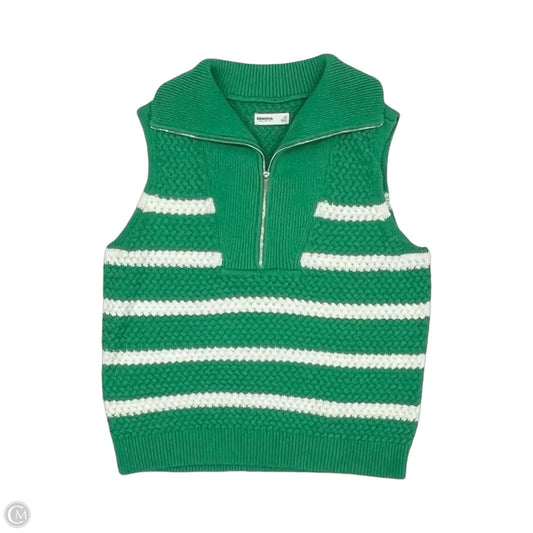 Sweater Short Sleeve By Sonoma In Green & White, Size: M