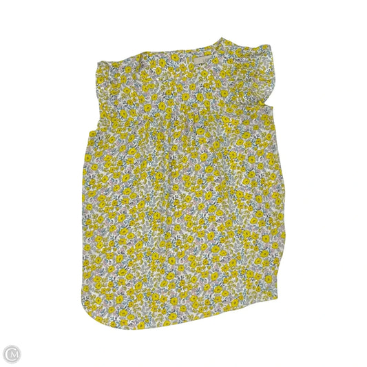Blouse Short Sleeve By Loft In Yellow, Size: S