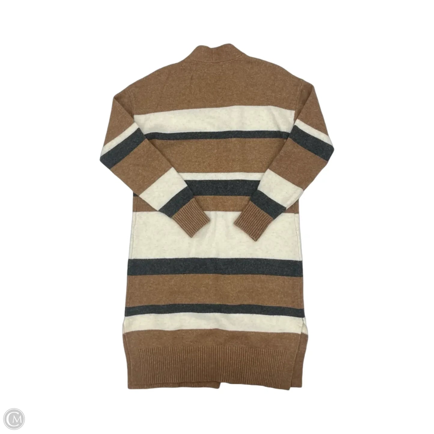 Sweater Cardigan By Loft In Striped Pattern, Size: S
