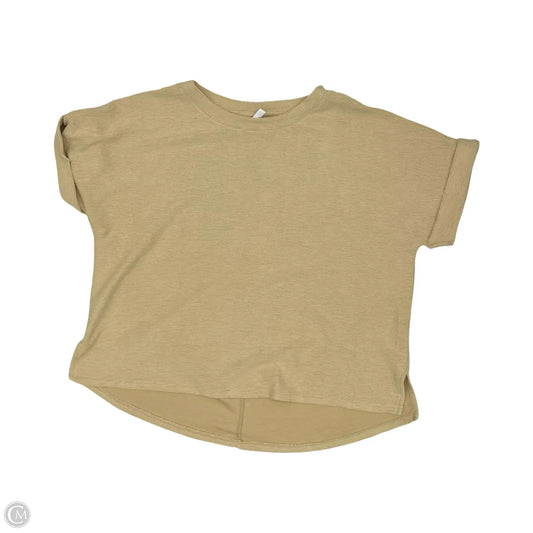 Top Short Sleeve By Glam In Tan, Size: L