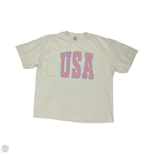 Top Short Sleeve By Comfort Colors In Cream, Size: 3x