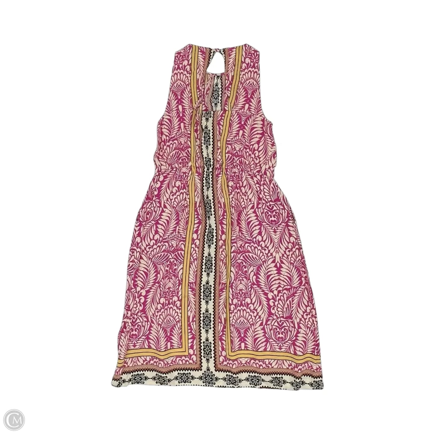Dress Casual Midi By Loft In Cream & Pink, Size: M