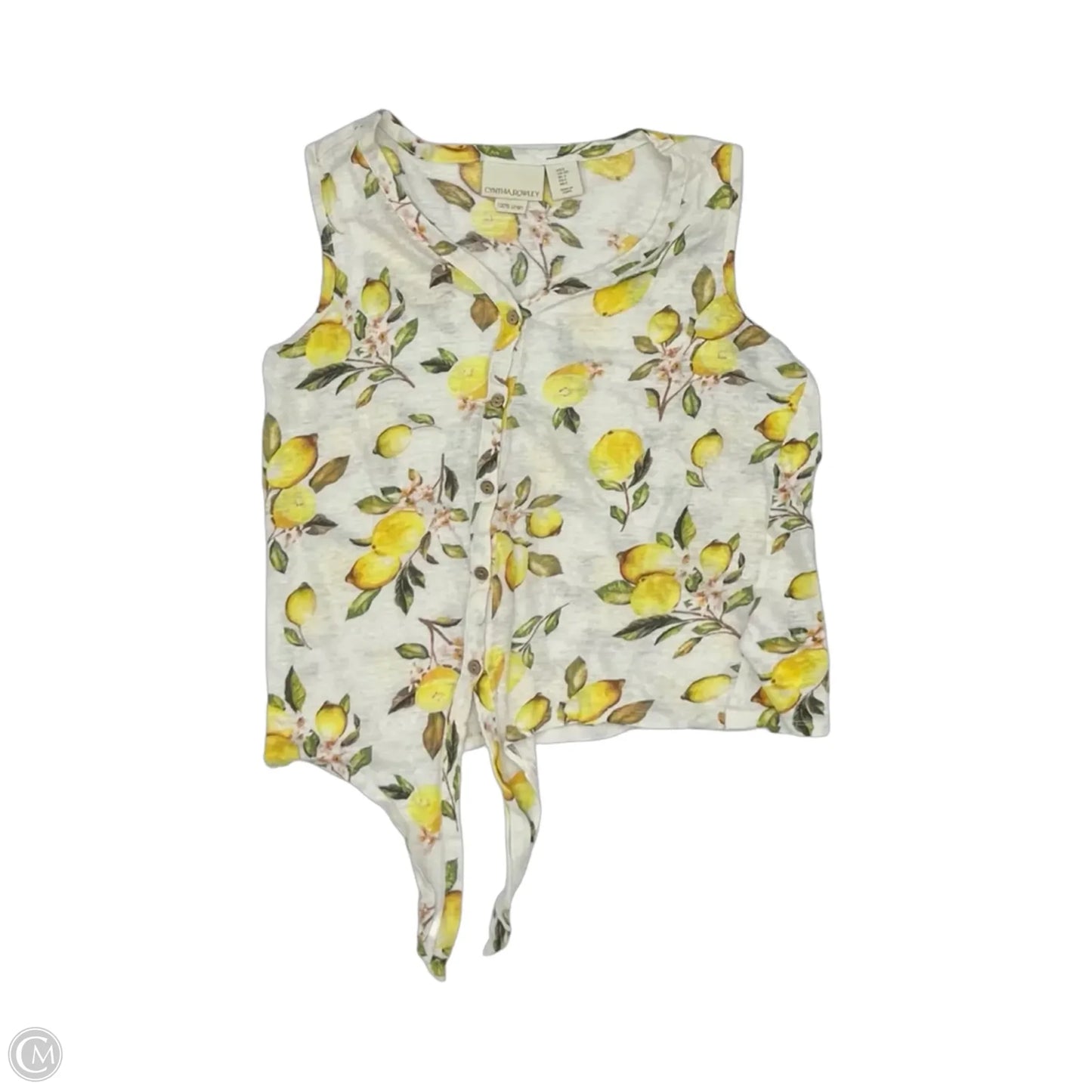 Top Sleeveless By Cynthia Rowley In Yellow, Size: S