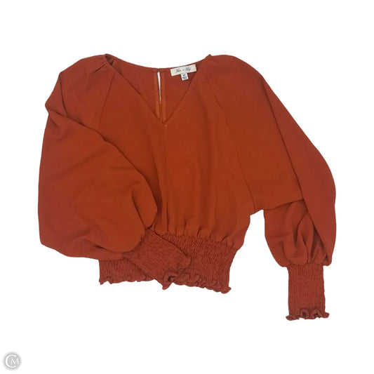 Blouse Long Sleeve By She + Sky In Orange, Size: M