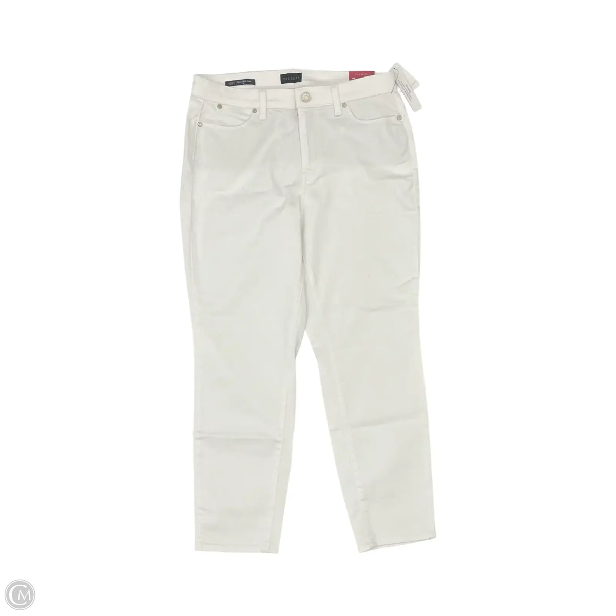 Jeans Straight By Talbots In White Denim, Size: 10p