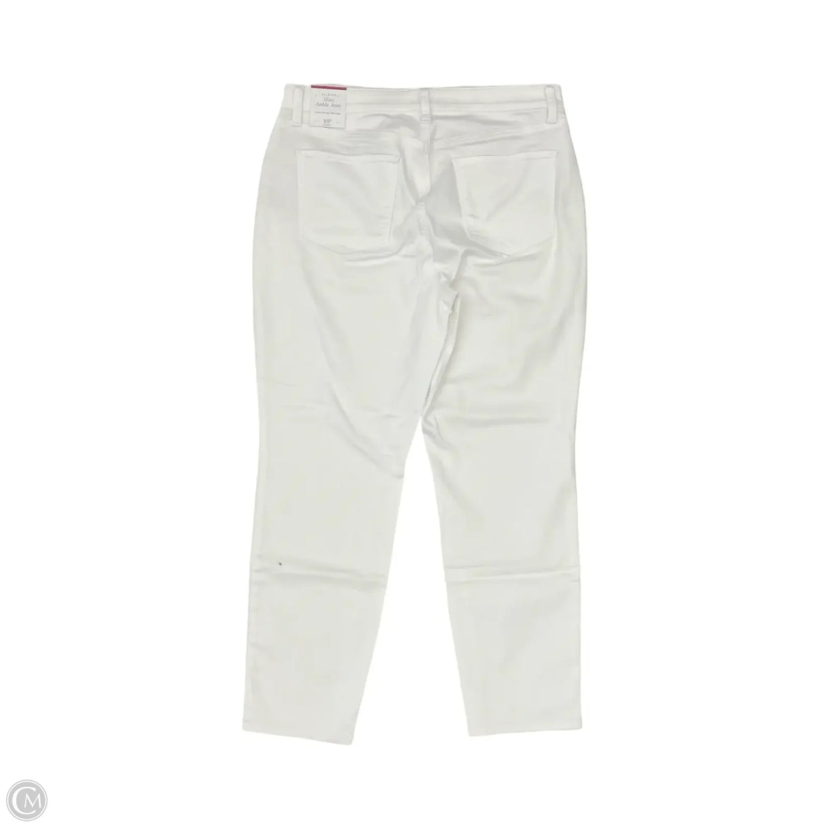 Jeans Straight By Talbots In White Denim, Size: 10p