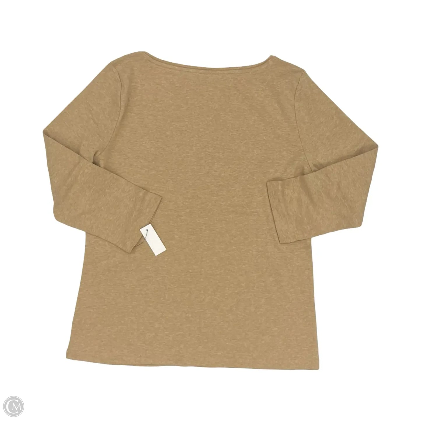 Top 3/4 Sleeve Basic By Talbots In Tan, Size: L