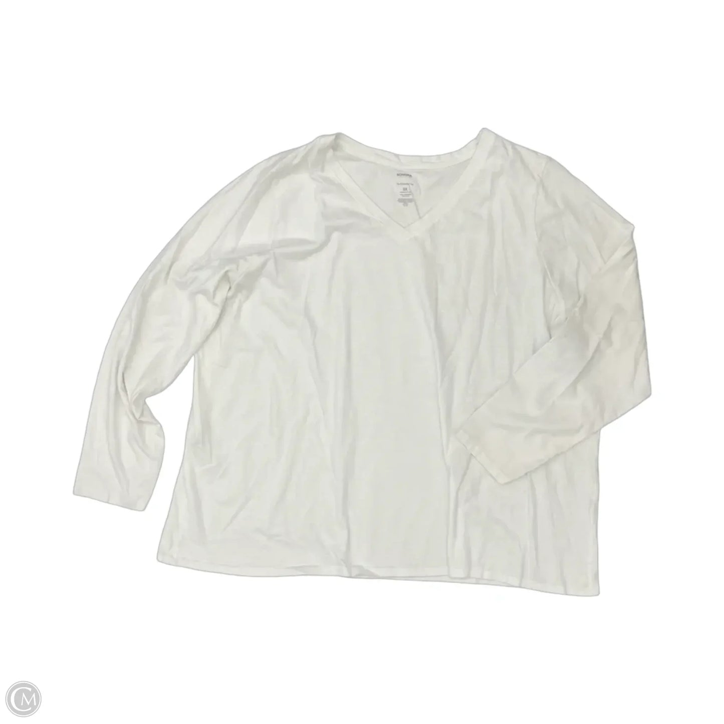 Top Long Sleeve Basic By Sonoma In White, Size: 3x