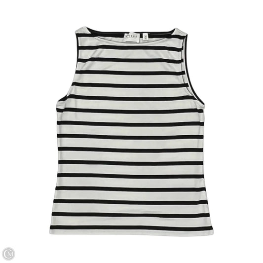 Top Sleeveless By Cyrus In Black & White, Size: M