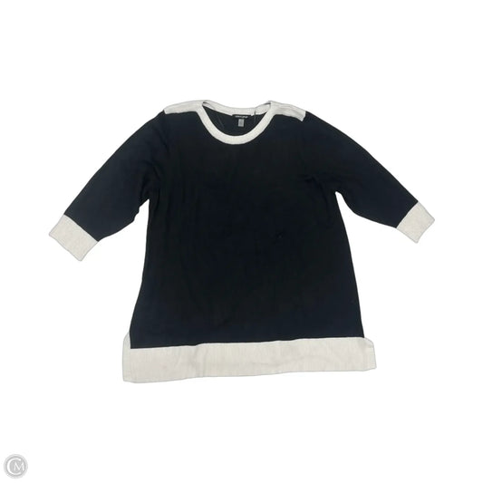 Sweater By Cable And Gauge In Black & White, Size: 2x