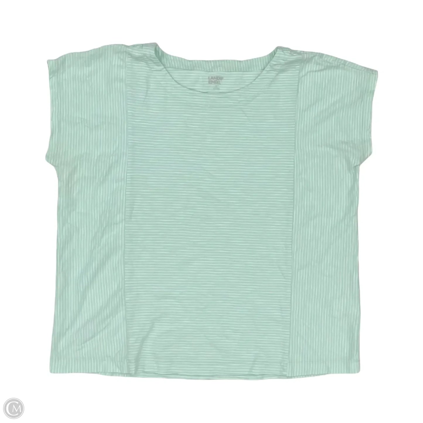 Top Short Sleeve By Lands End In Aqua, Size: L