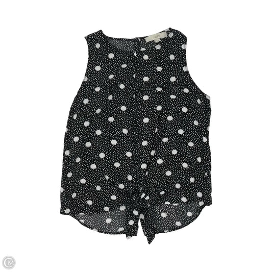 Blouse Sleeveless By Loft In Black & White, Size: S