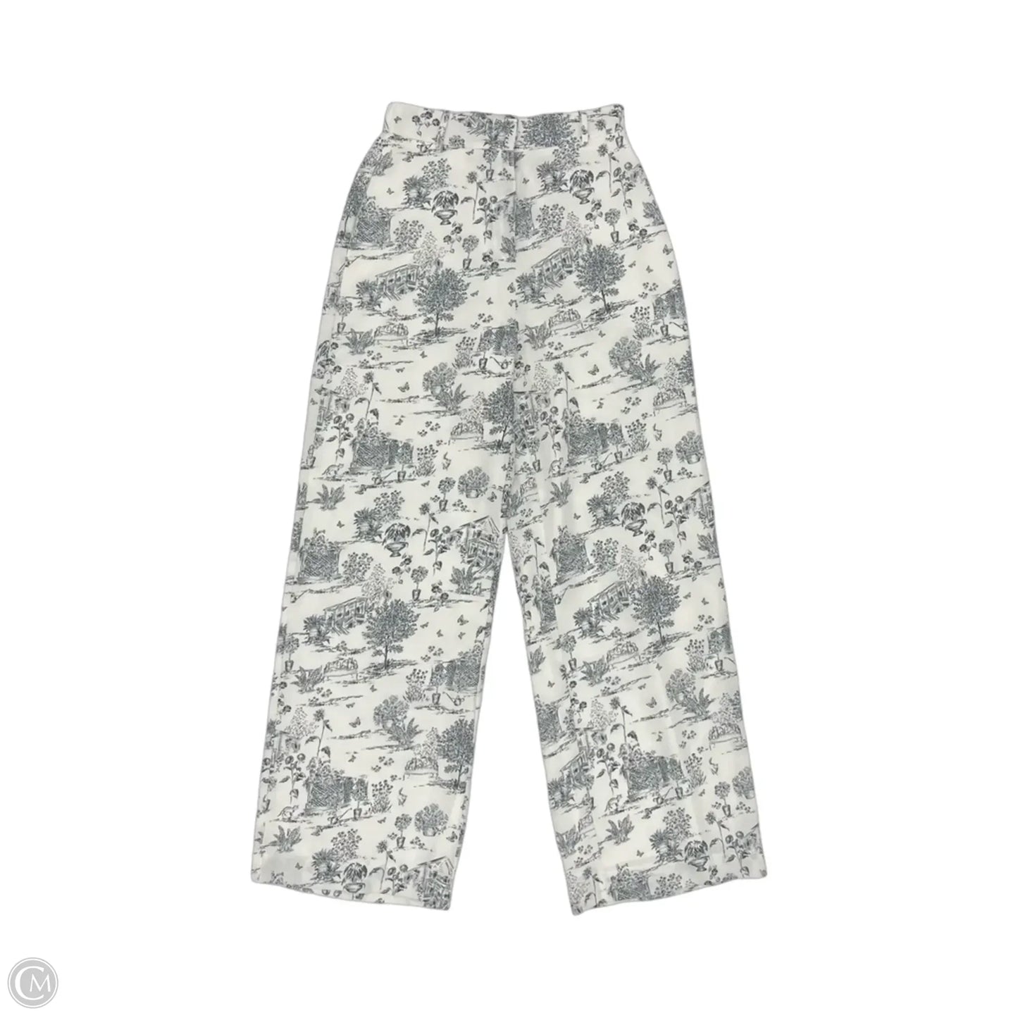Pants Wide Leg By Sugar Lips In Grey & White, Size: S