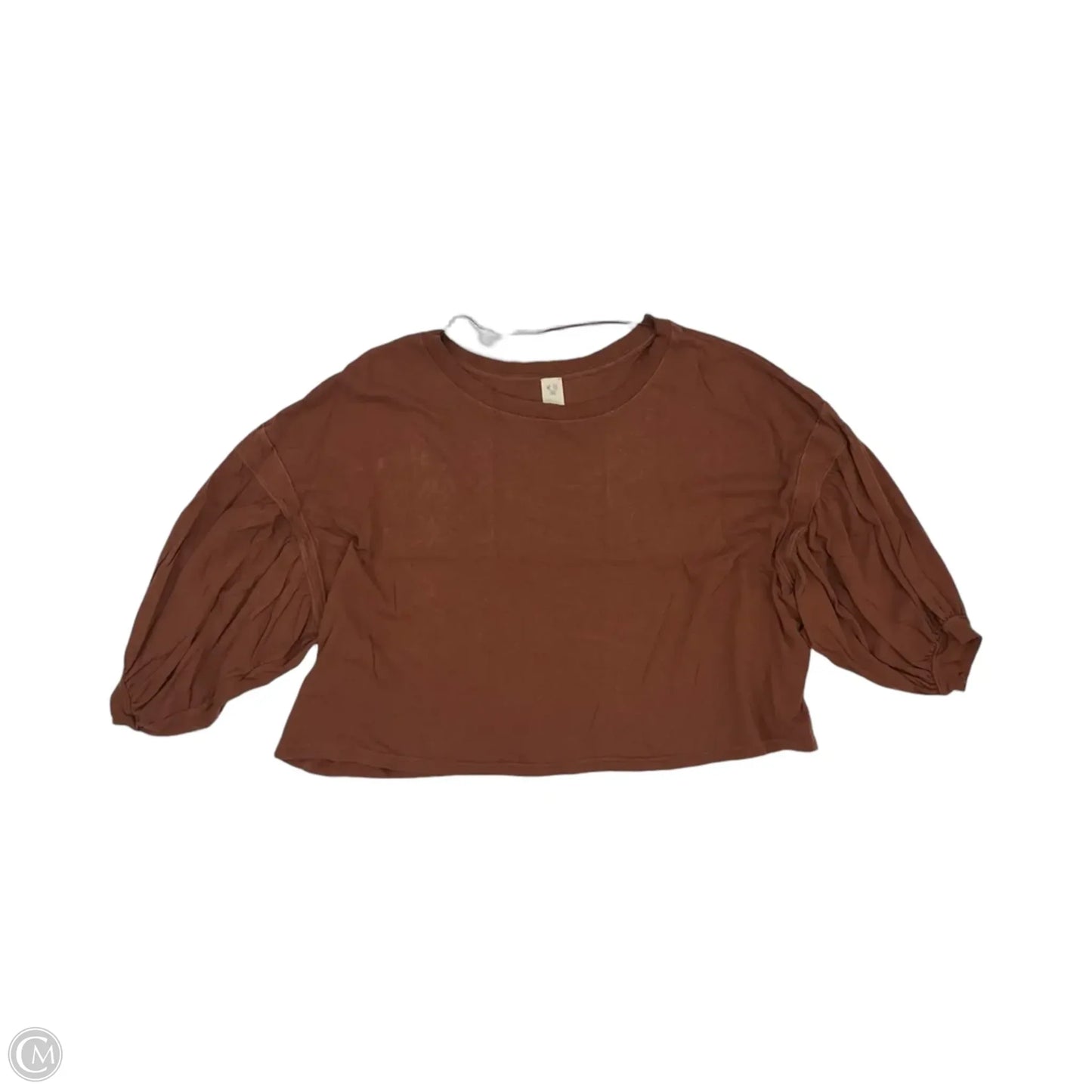 Top 3/4 Sleeve By We The Free In Brown, Size: M