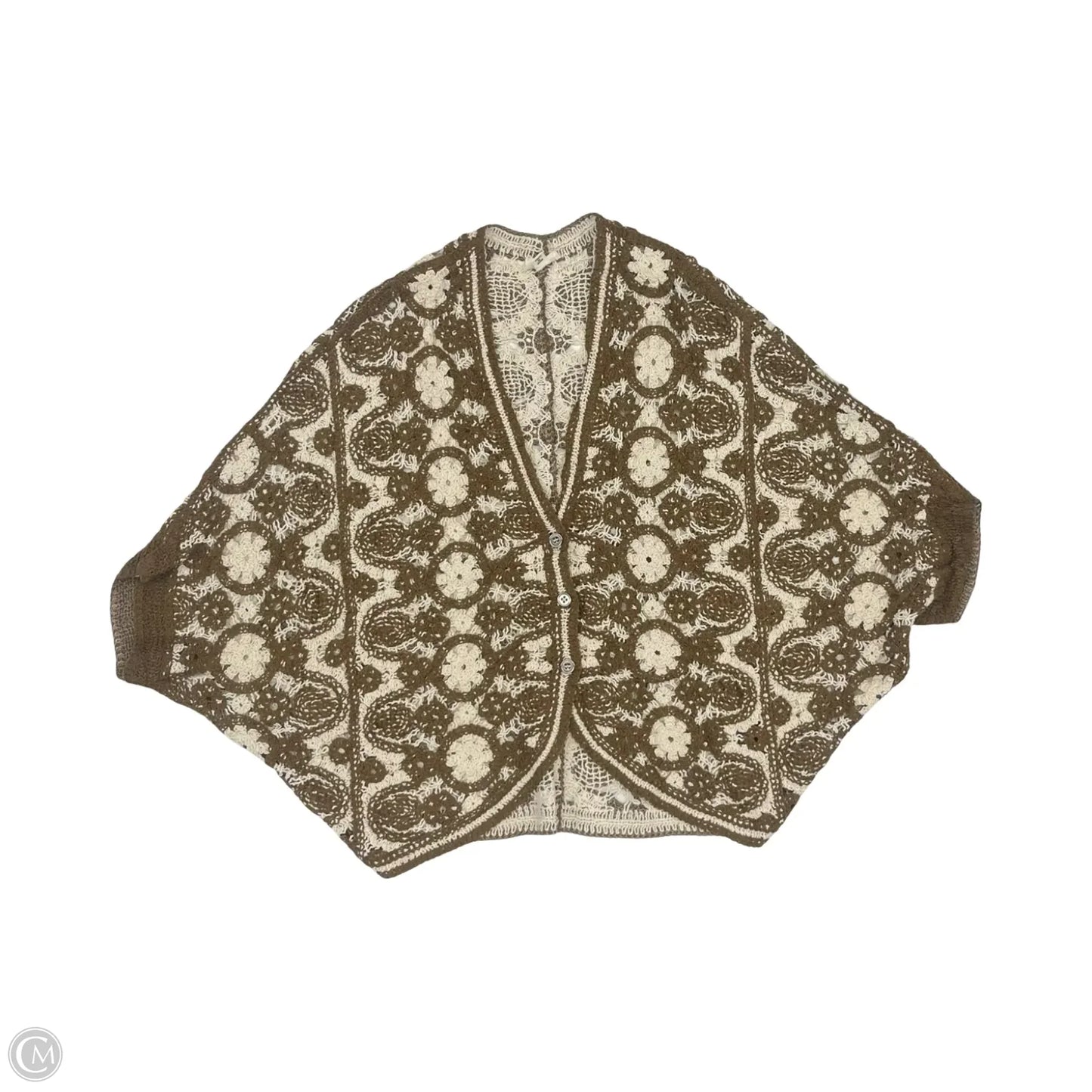 Shawl By Pol In Brown & Cream, Size: Onesize