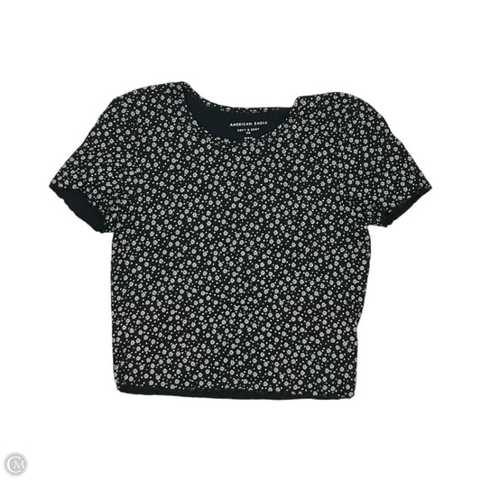 Top Short Sleeve By American Eagle In Black & White, Size: M