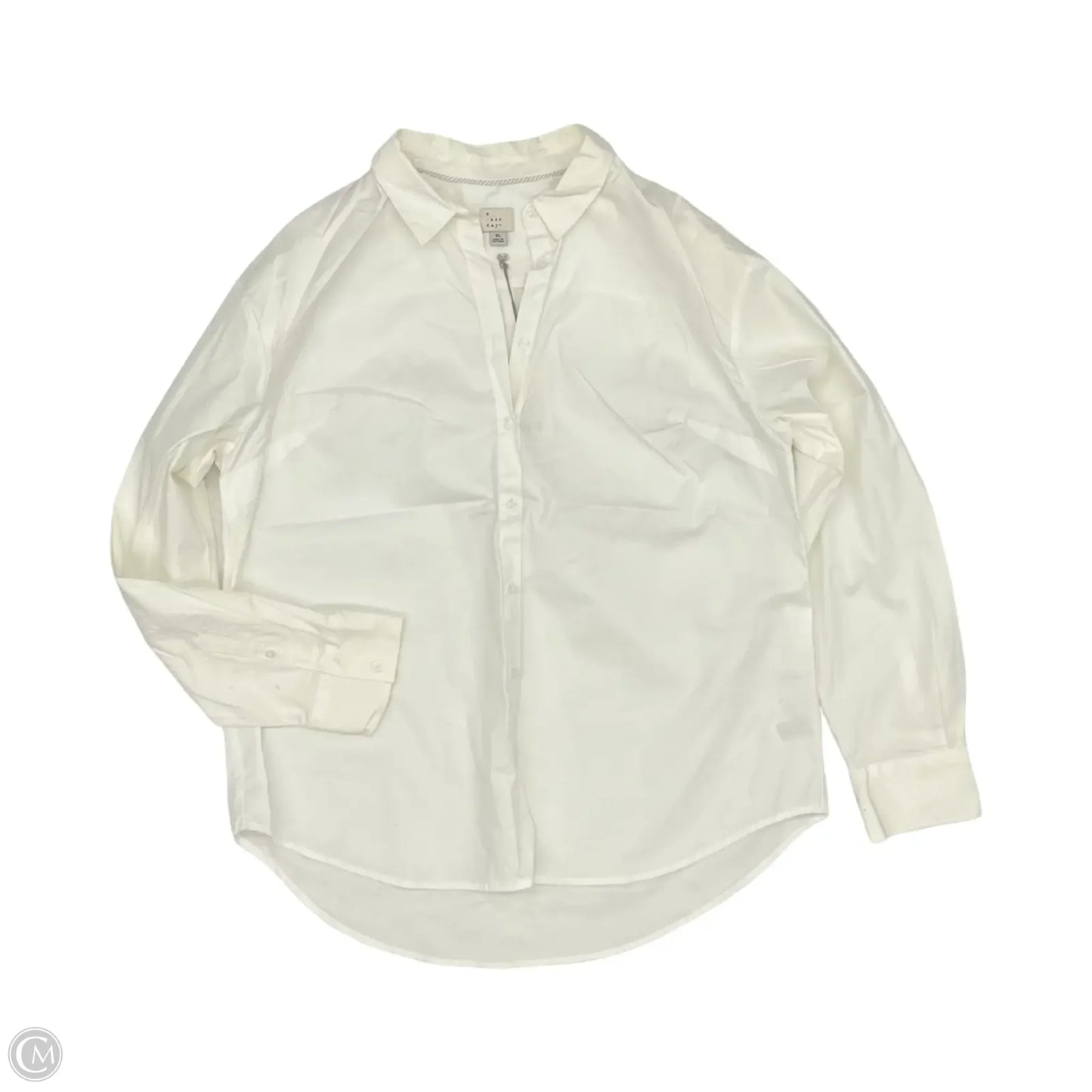 Blouse Long Sleeve By A New Day In Cream, Size: Xl