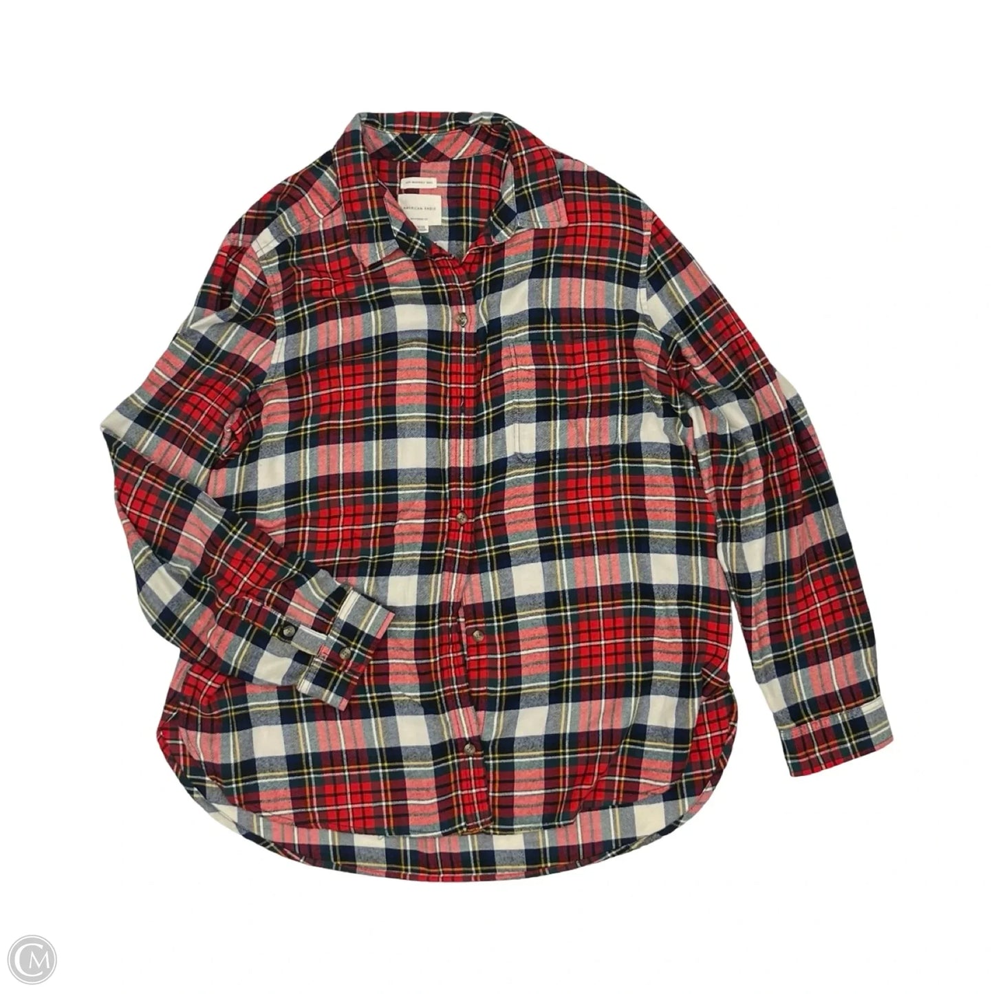 Top Long Sleeve By American Eagle In Plaid Pattern, Size: Xl