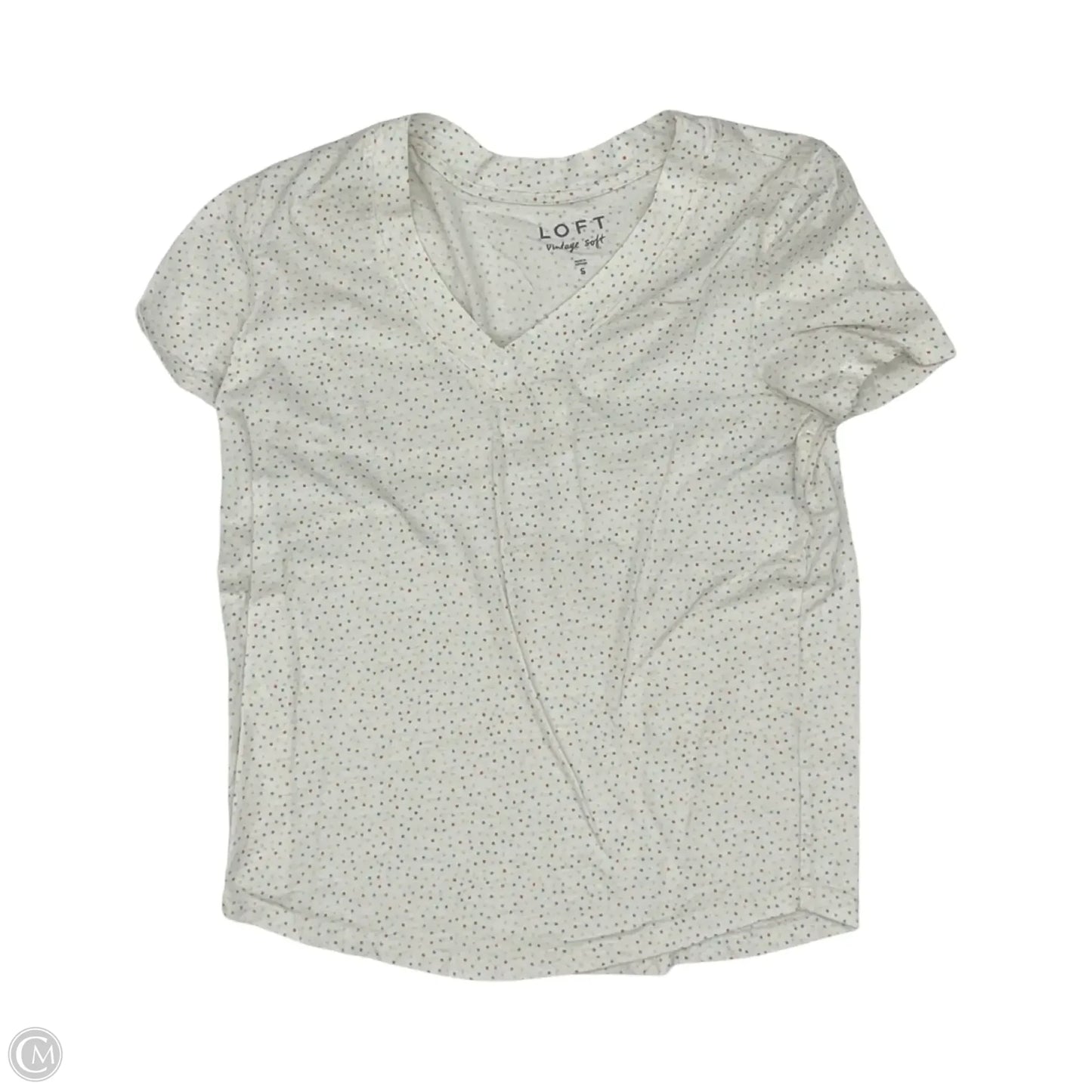 Top Short Sleeve By Loft In Polkadot Pattern, Size: S