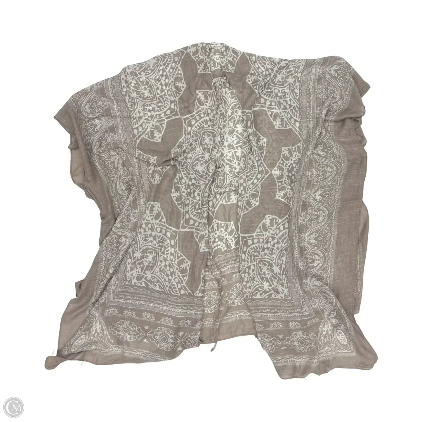 Shawl By Clothes Mentor In Tan & White, Size: Onesize
