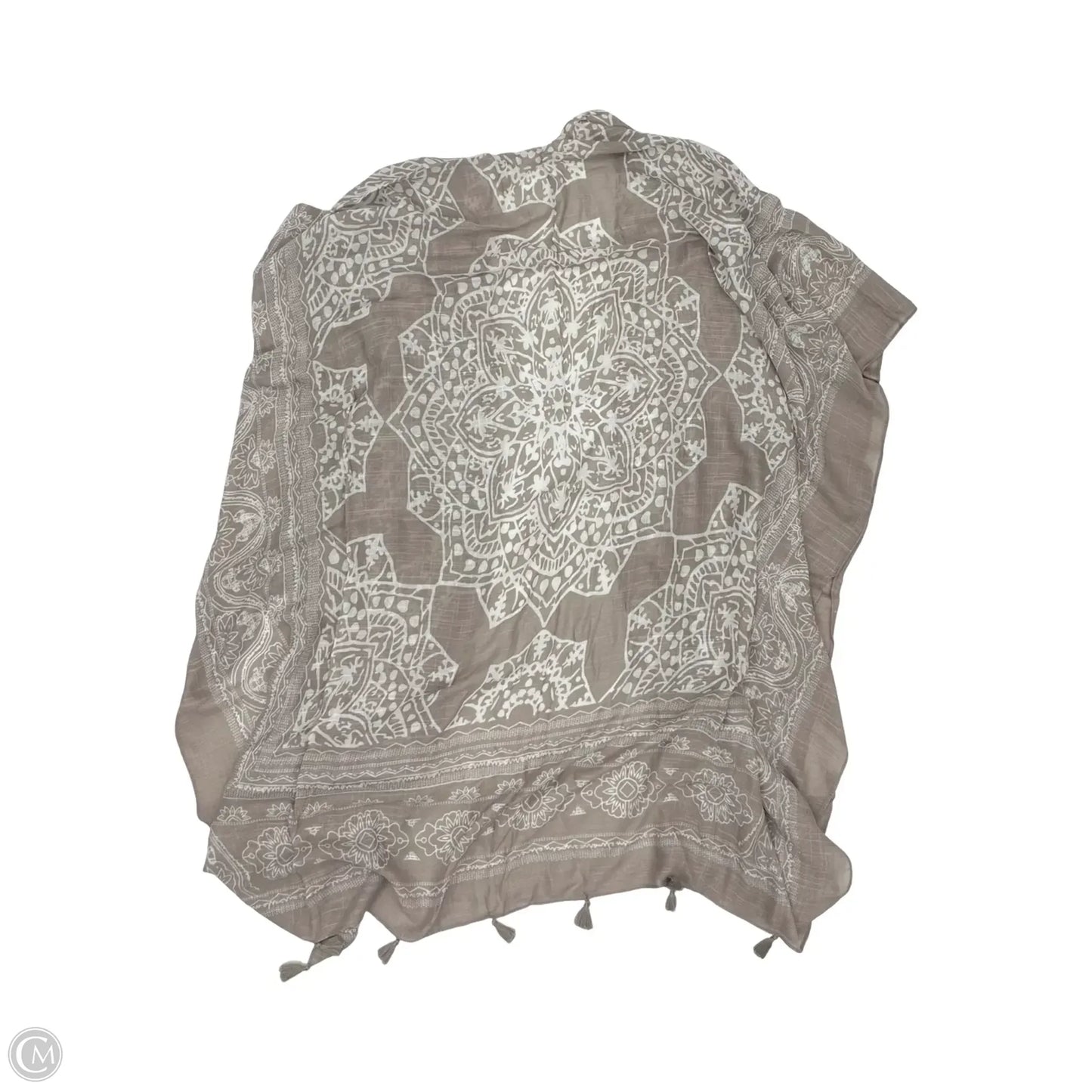 Shawl By Clothes Mentor In Tan & White, Size: Onesize