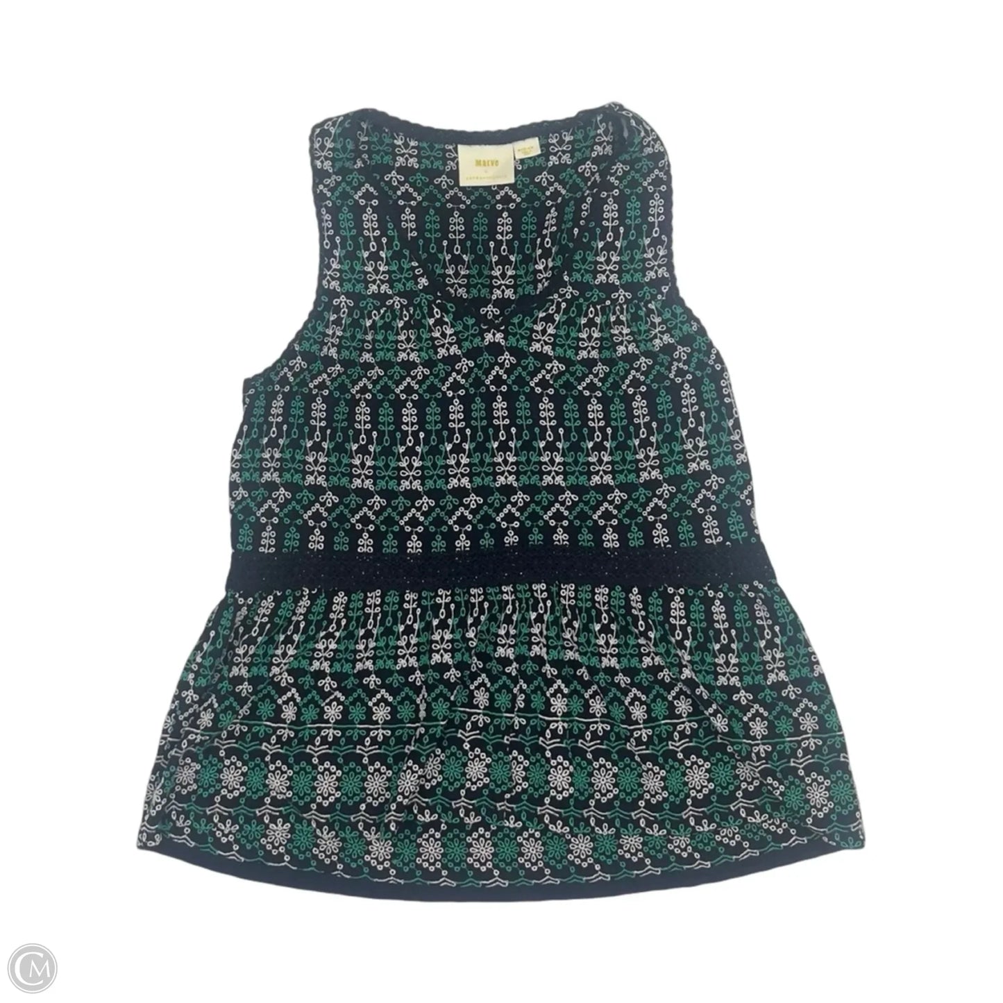 Blouse Sleeveless By Maeve In Blue & Green, Size: M