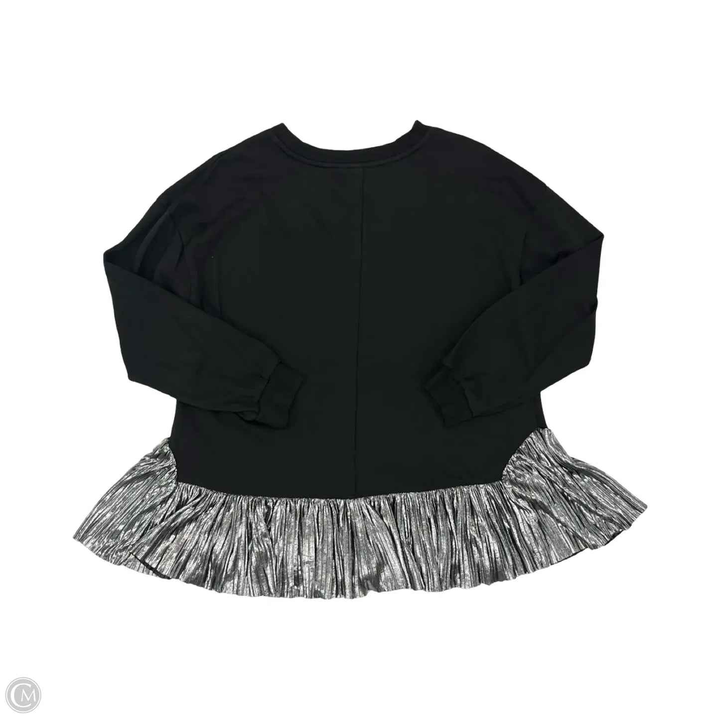 Top Long Sleeve By Cato In Black & Silver, Size: Xl