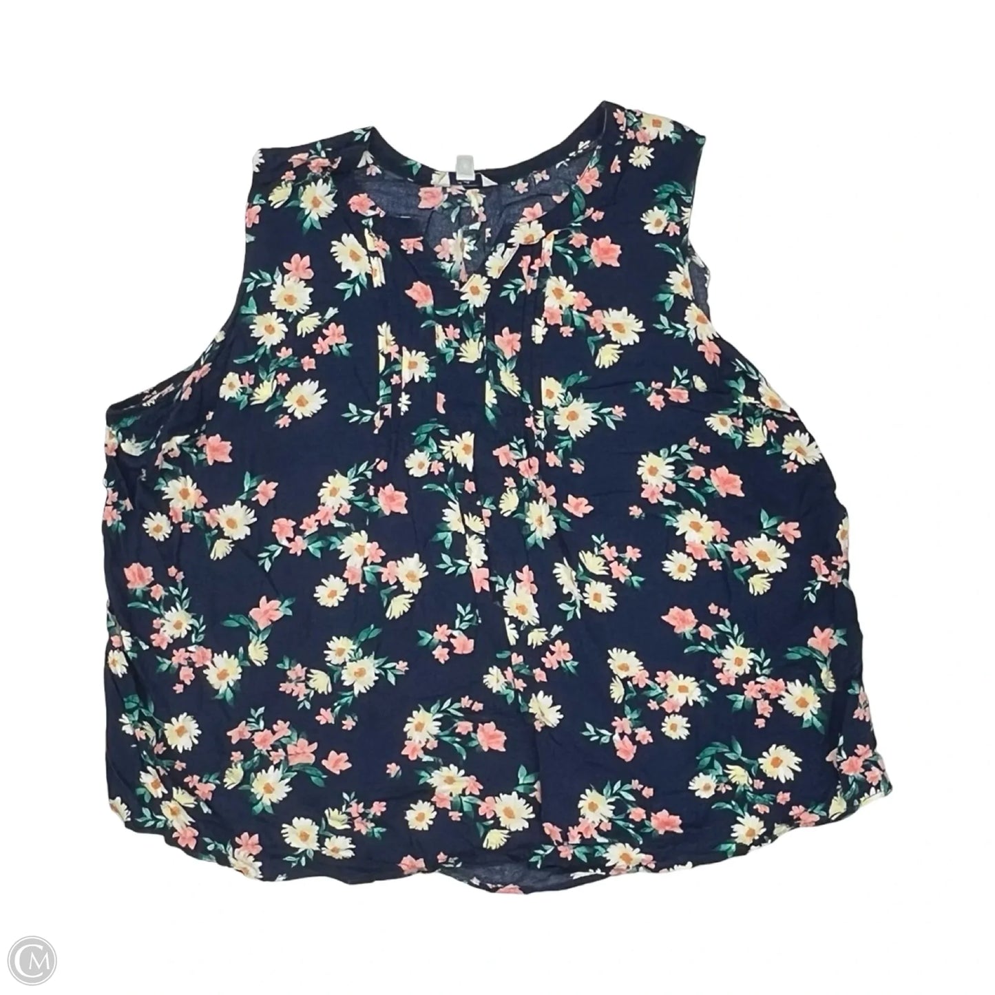 Top Sleeveless By Croft And Barrow In Blue, Size: 4x