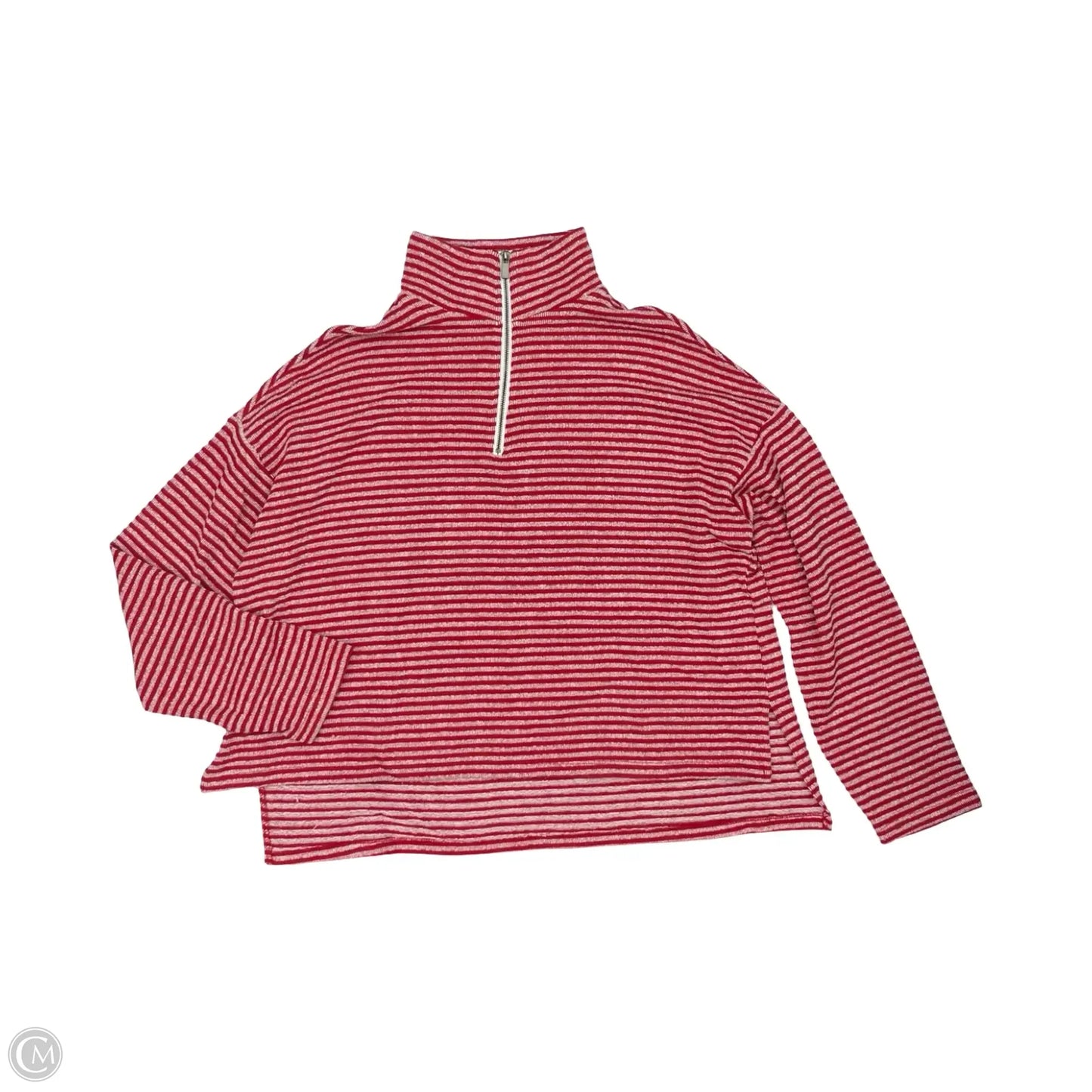 Top Long Sleeve By Clothes Mentor In Red & White, Size: M