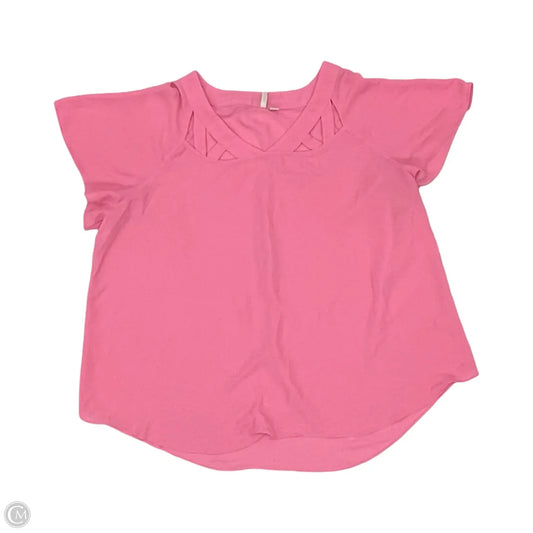 Blouse Short Sleeve By Cato In Pink, Size: 2x