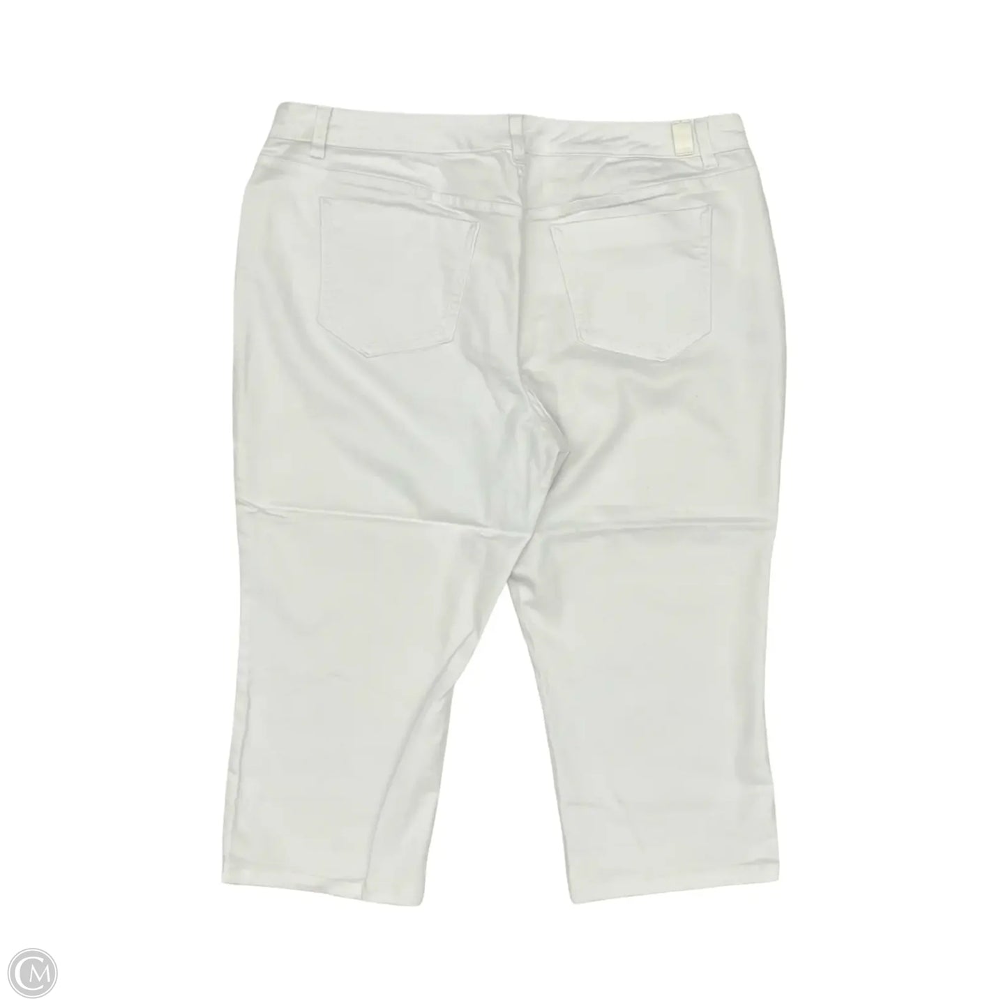 Jeans Cropped By Simply Vera In White Denim, Size: 20w
