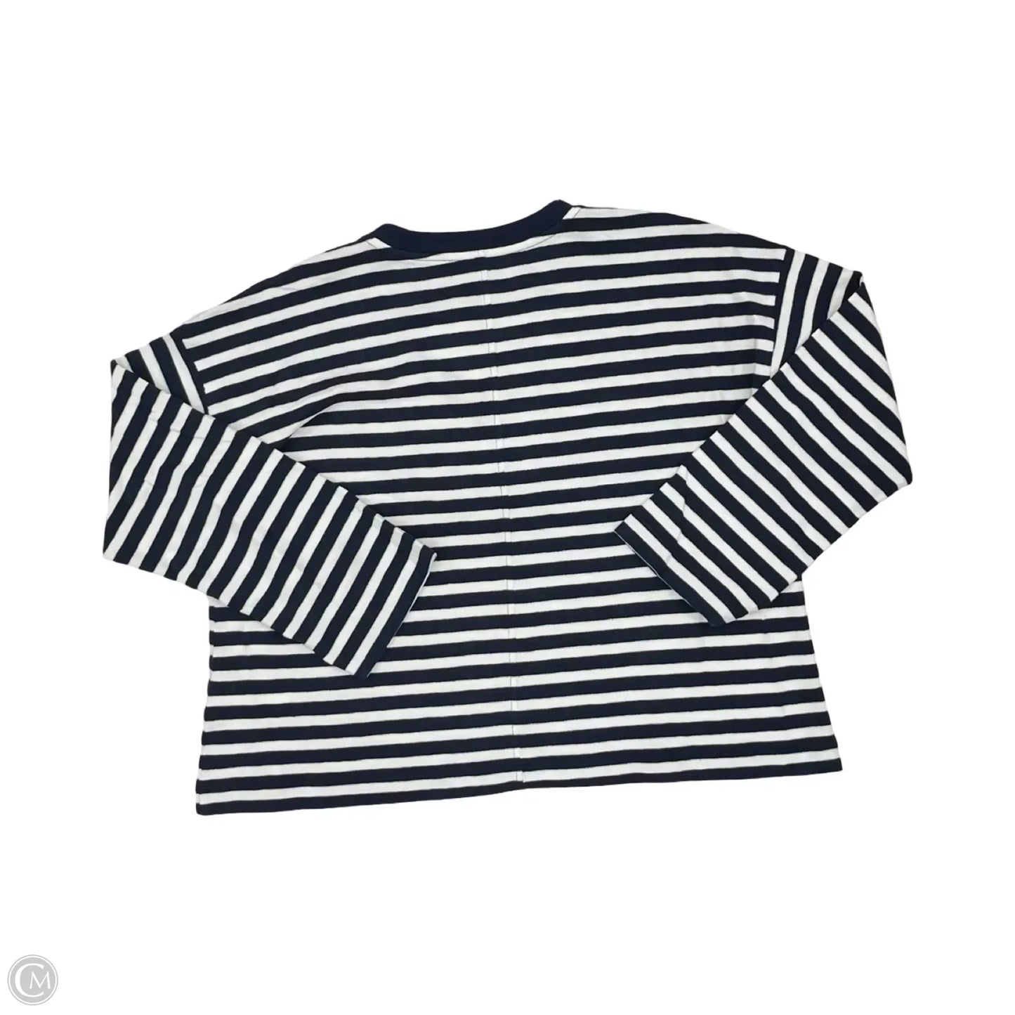Top Long Sleeve By Madewell In Blue & White, Size: Xs