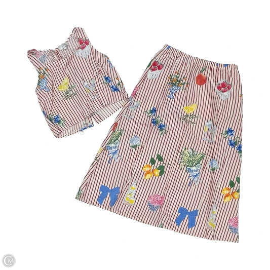 Skirt Set 2pc By Calypso St Barth In Cream & Red, Size: M
