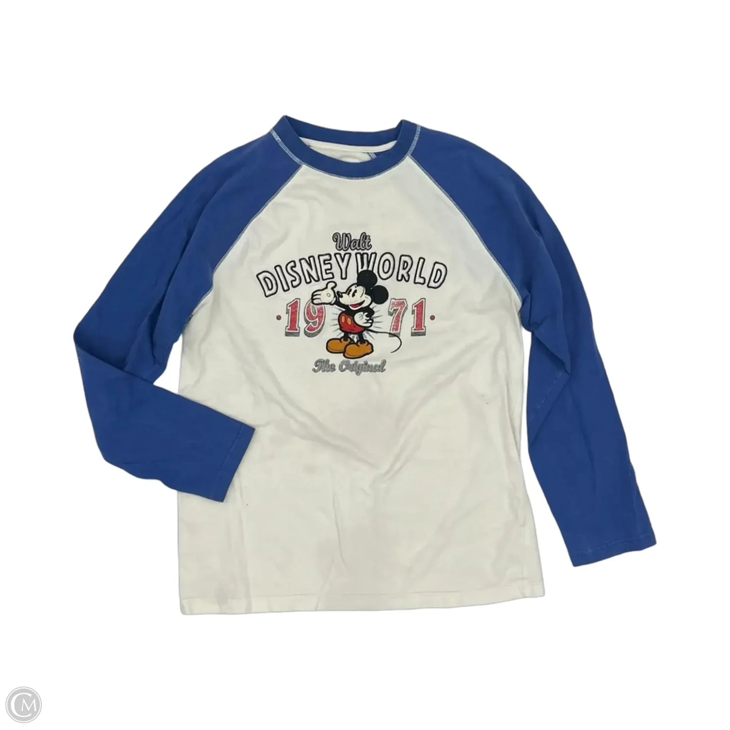 Top Long Sleeve By Disney Store In Blue & White, Size: M