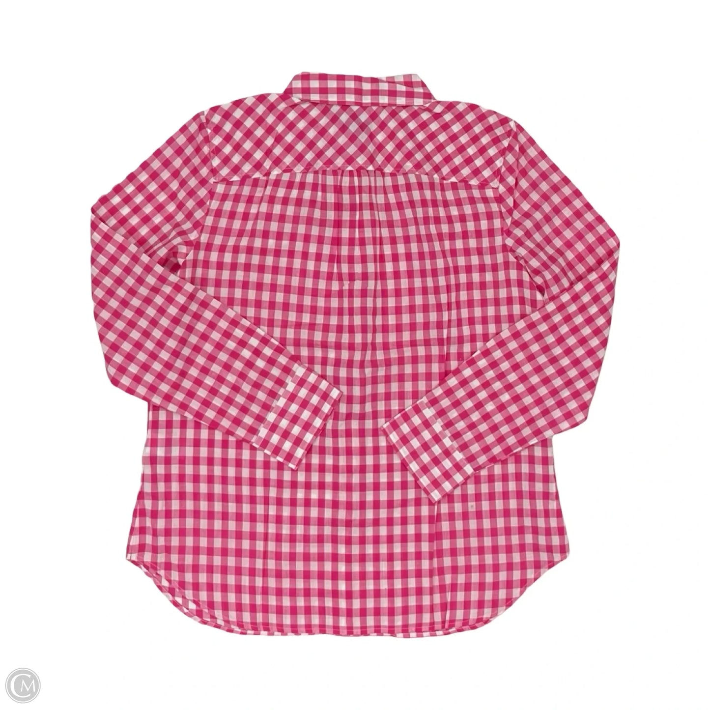 Blouse Long Sleeve By Talbots In Pink & White, Size: M