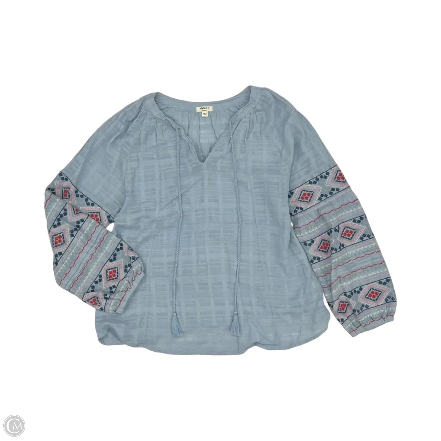 Blouse Long Sleeve By Dylan In Blue, Size: M