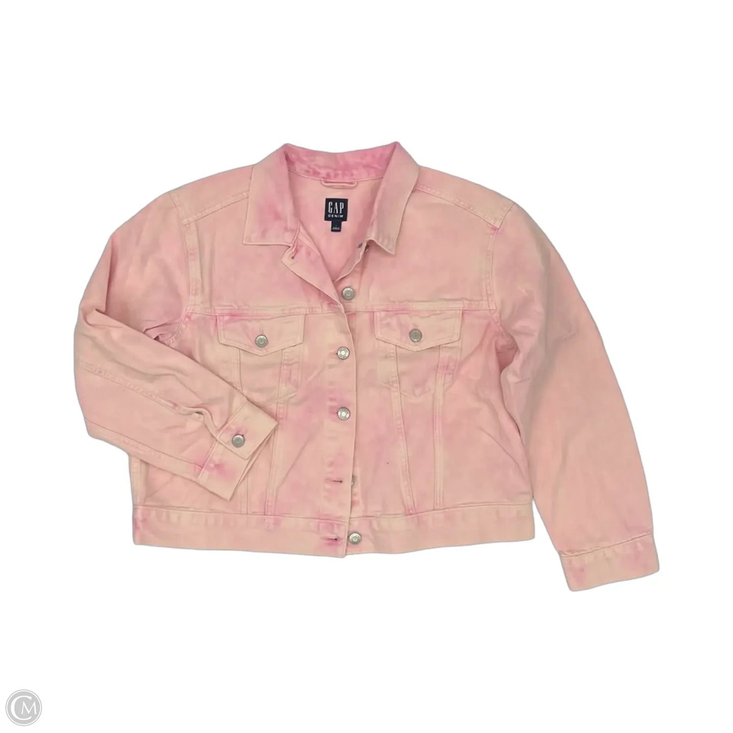 Jacket Denim By Gap In Pink Denim, Size: L