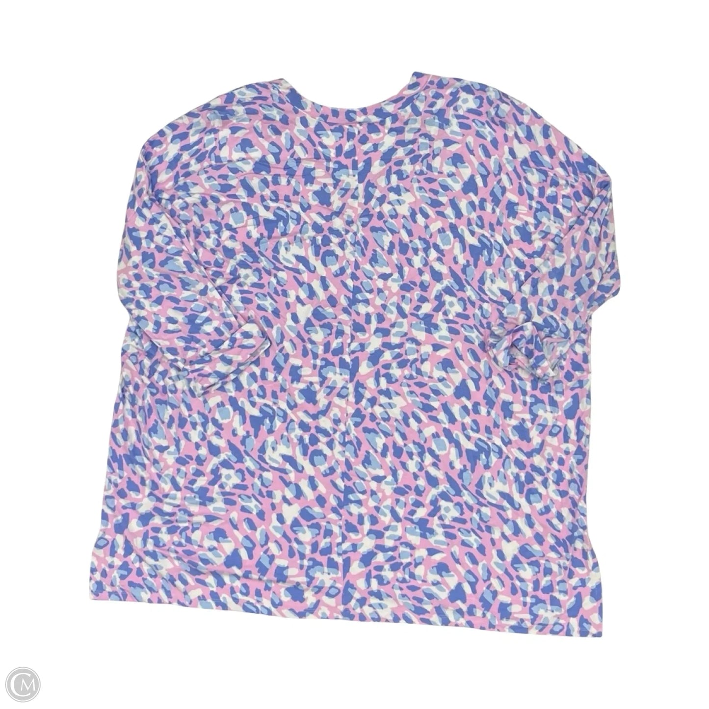 Top 3/4 Sleeve By Mudpie In Blue & Pink, Size: Onesize