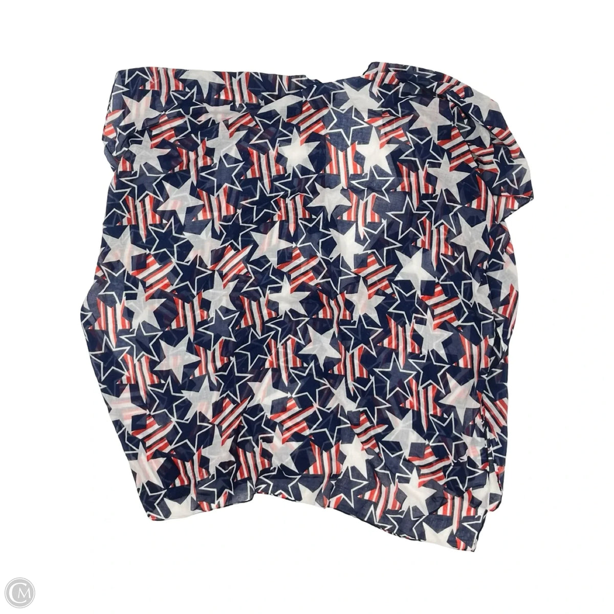 Shawl By Clothes Mentor In Blue Red & White