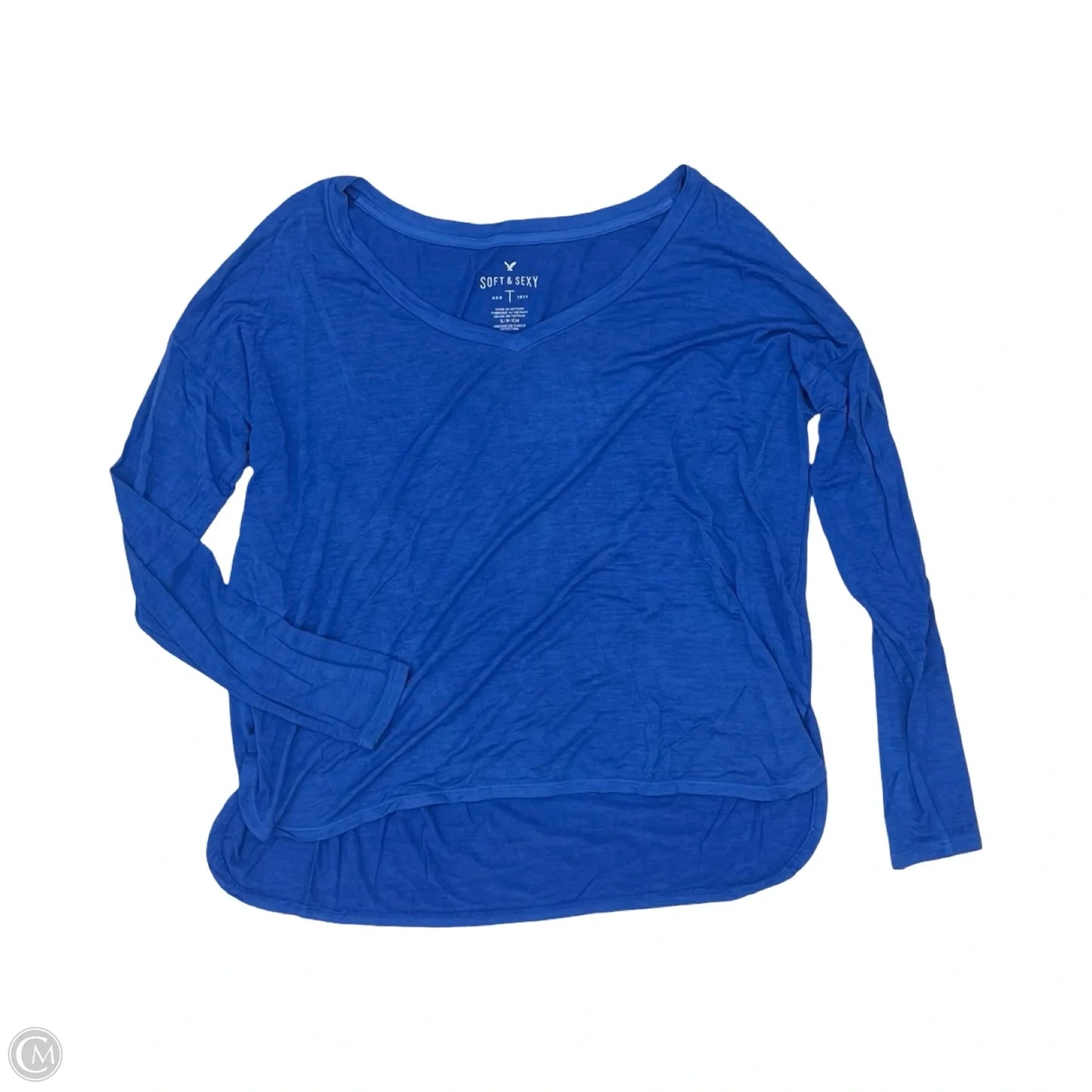 Top Long Sleeve Basic By American Eagle In Blue, Size: S