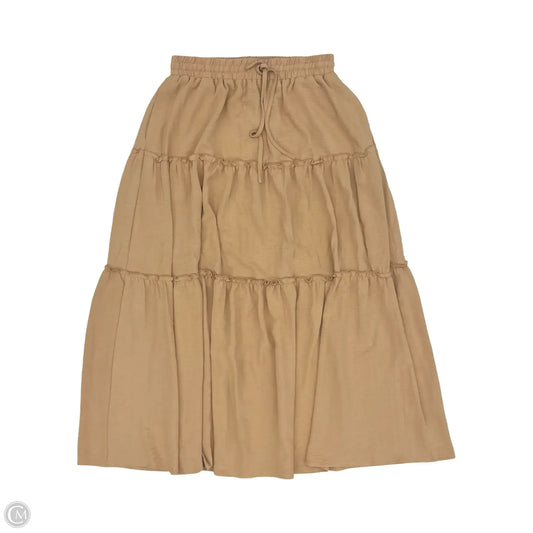 Skirt Maxi By Clothes Mentor In Tan, Size: L