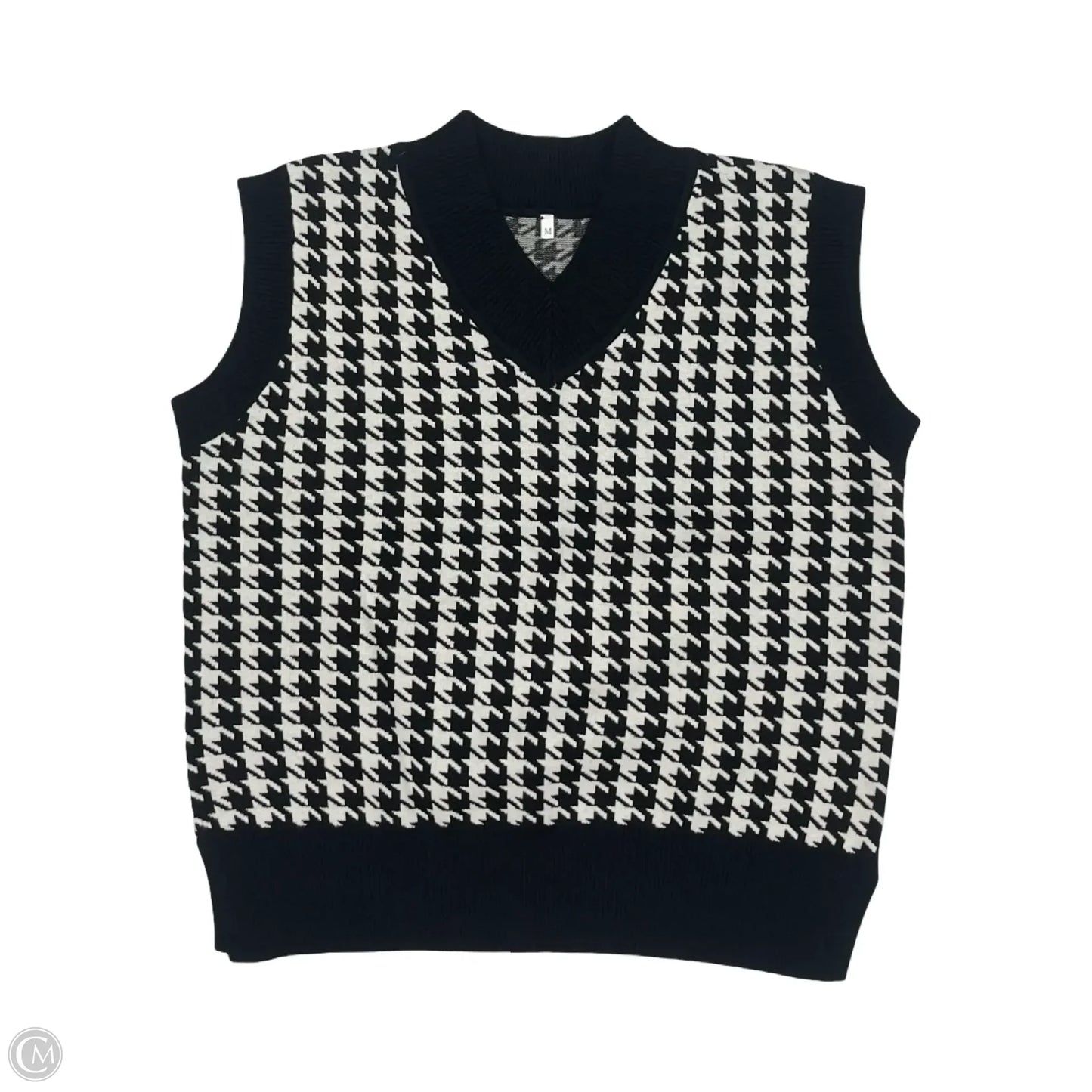 Vest Sweater By Cme In Black & White, Size: M