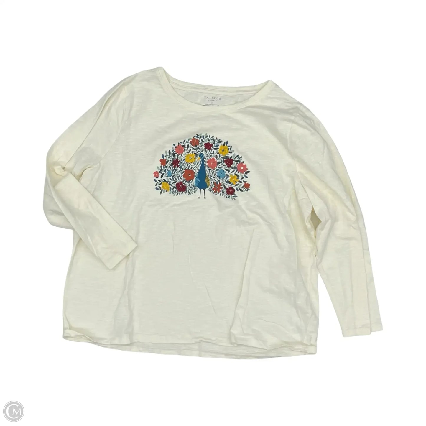 Top Long Sleeve By Talbots In Cream, Size: 3x