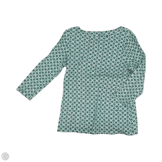 Top 3/4 Sleeve By Croft And Barrow In Green & White, Size: M