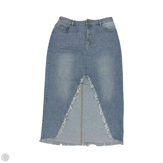 Skirt Midi By Blue B In Blue Denim, Size: L