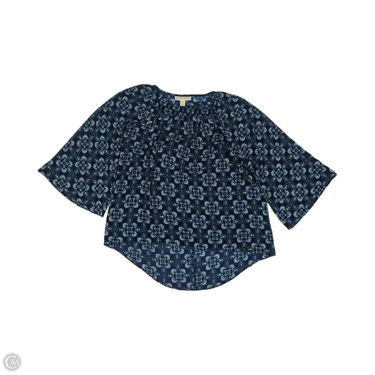 Blouse 3/4 Sleeve By Dana Buchman In Blue, Size: S