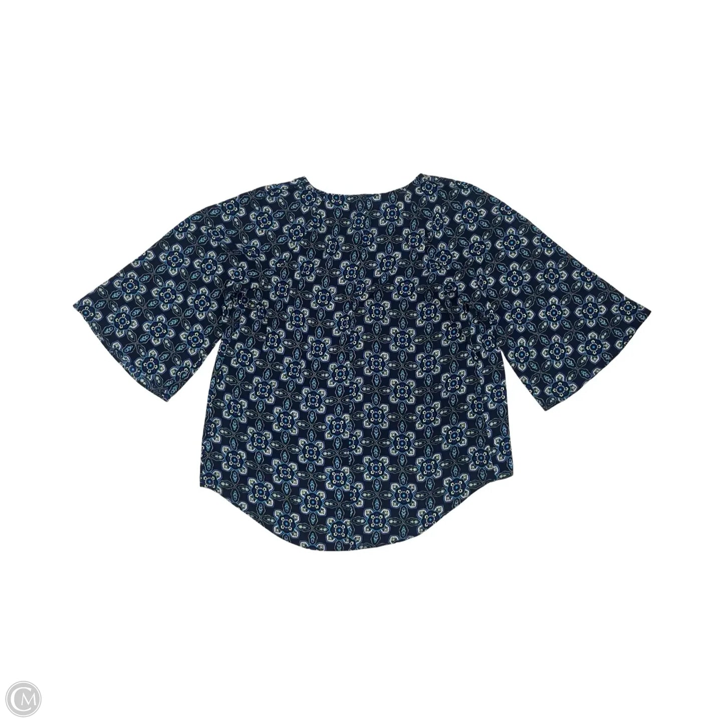 Blouse 3/4 Sleeve By Dana Buchman In Blue, Size: S