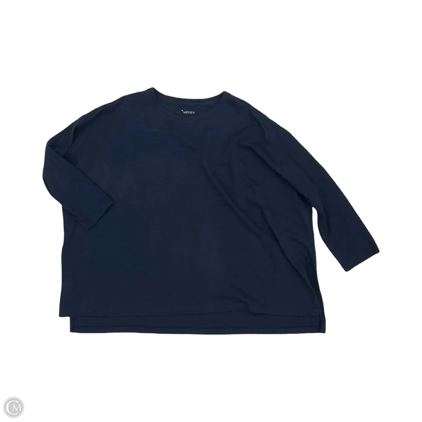 Top 3/4 Sleeve By Mer Sea In Navy, Size: Onesize