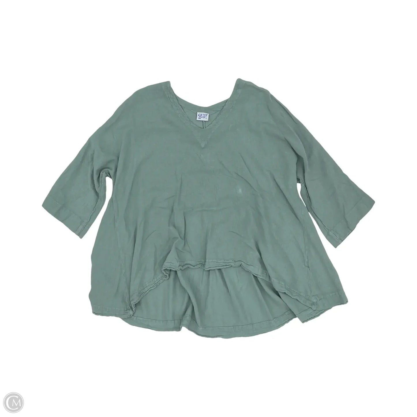 Blouse 3/4 Sleeve By Oh My Gauze In Green, Size: M